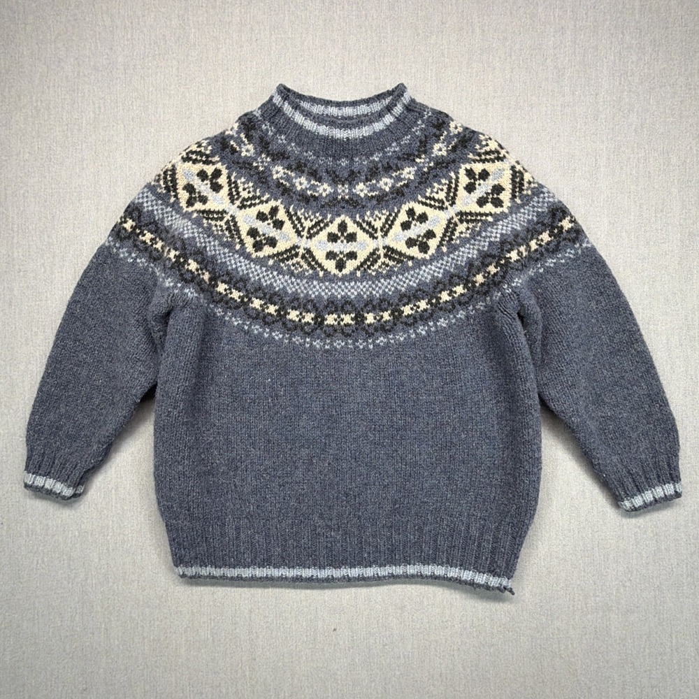 Vintage Eddie Bauer Fair Isle Nordic Wool Ski Sweater Womens Size M Pullover